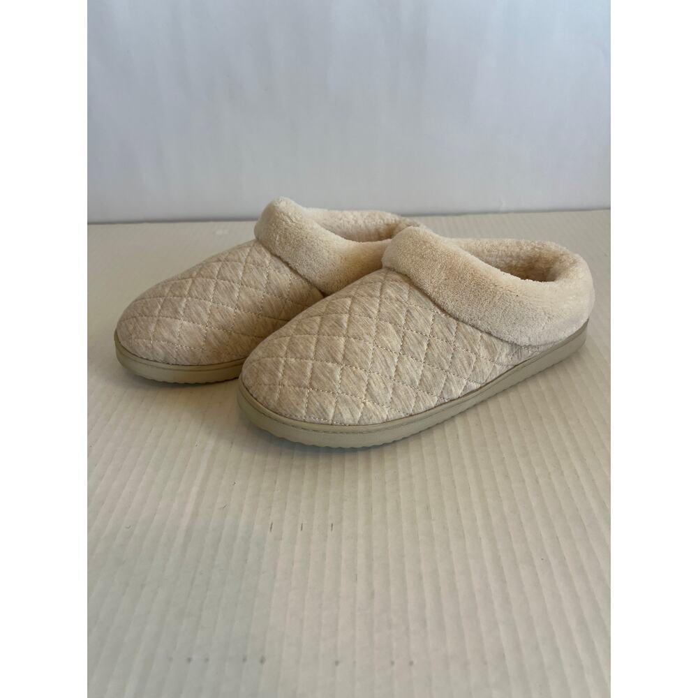 Dearfoams Cozy
Comfort Women Quilted Jersey Clog slippers Ivory Heather Gray